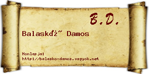 Balaskó Damos névjegykártya